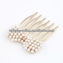 Golden With Pearl Beads Hair Comb Accessories10090349